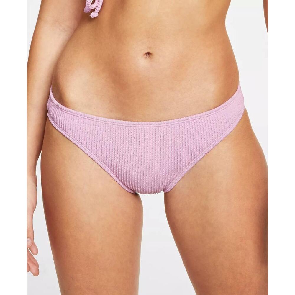 Salt + Cove Juniors Sandy Rib Dusty Lilac Textured Hipster Bikini Bottoms Size M
